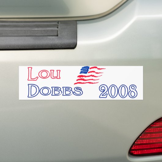 New Lou Dobbs 2008 Lou (rood) Dobbs 2008 (blauw) Bumpersticker (Op auto)