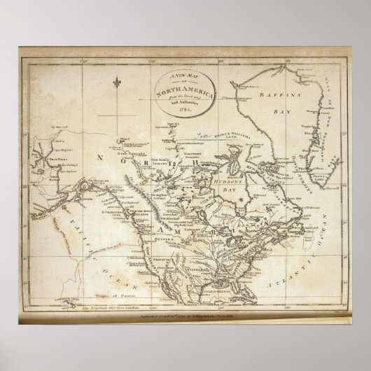 New Map of North America Poster (Voorkant)