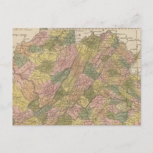 New Map of Virginia Briefkaart (Voorkant)