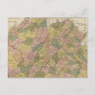 New Map of Virginia Briefkaart