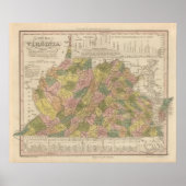 New Map of Virginia Poster (Voorkant)