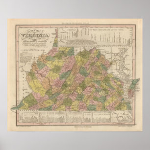 New Map of Virginia Poster