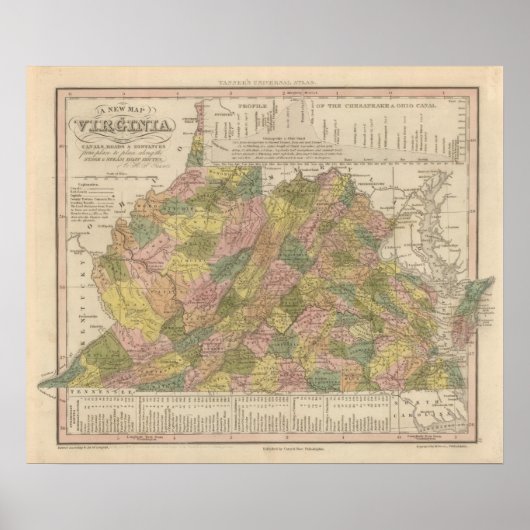 New Map of Virginia Poster (Voorkant)