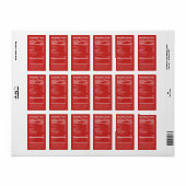 New Maple Syrup Nutrition Facts Red Etiket (Full Sheet)