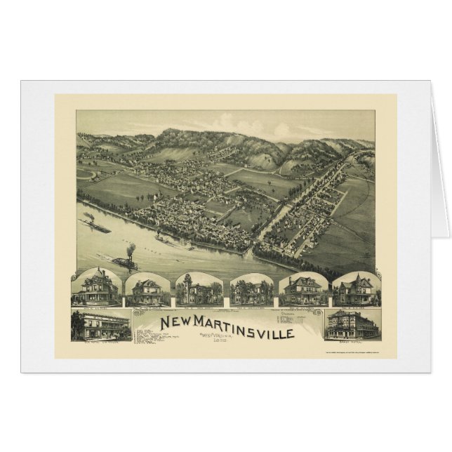 New Martinsville, WV Panoramic Map - 1899 (Voorkant Horizontaal)