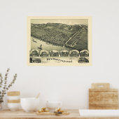 New Martinsville, WV Panoramic Map - 1899 Poster (Keuken)