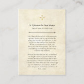 New Martyr Ephraim Patron Saint Addiction Prayer Plaatskaartje (Achterkant)