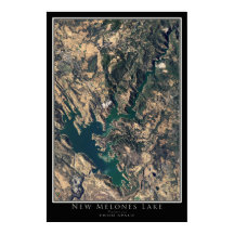 New Melones Lake California Satellite Poster Map