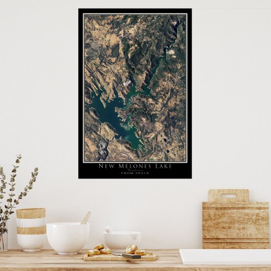 New Melones Lake California Satellite Poster Map (Keuken)