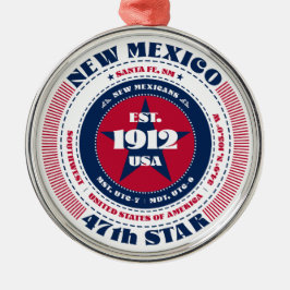New Mexico 47e staat kerstversiering Metalen Ornament