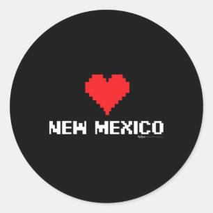 New Mexico 8-bit Gamer Staat Ronde Sticker
