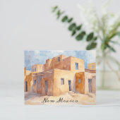 New Mexico Adobe Houses Waterverf Reizen Briefkaart (Staand voorkant)