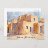 New Mexico Adobe Houses Waterverf Reizen Briefkaart (Voorkant / Achterkant)