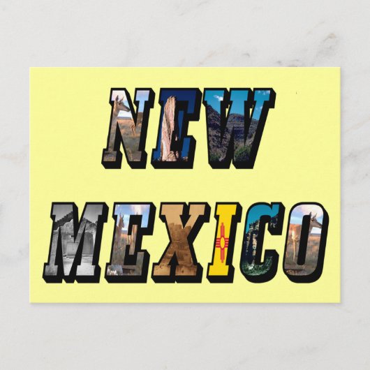 New Mexico Afbeelding Tekst Briefkaart (Voorkant)