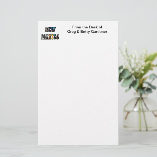 New Mexico Afbeelding Tekst Briefpapier (Staand voorkant)