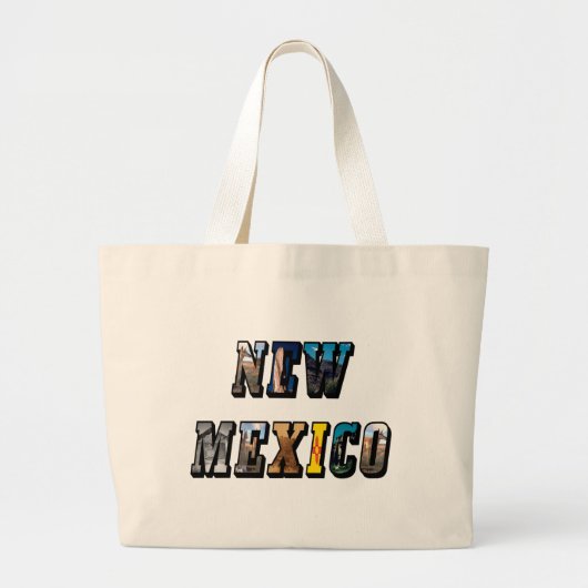 New Mexico Afbeelding Tekst Grote Tote Bag (Voorkant)