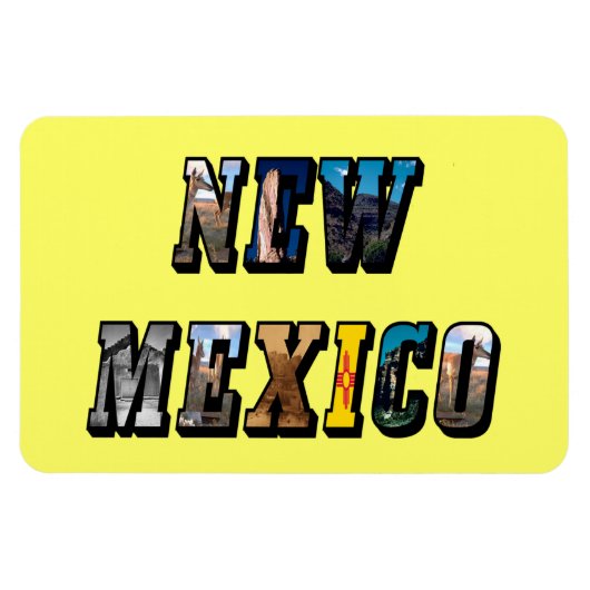 New Mexico Afbeelding Tekst Magneet (Horizontaal)