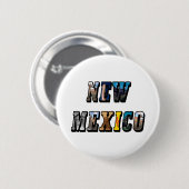 New Mexico Afbeelding Tekst Ronde Button 5,7 Cm (Voorkant /achterkant)