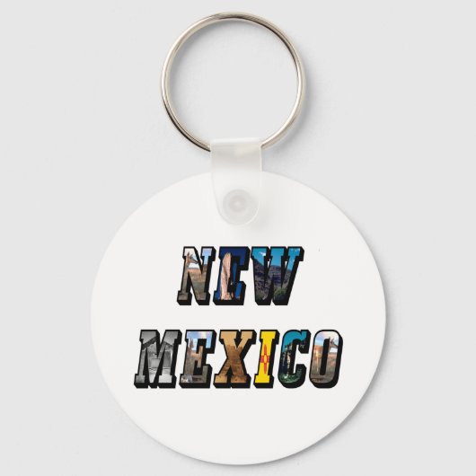 New Mexico Afbeelding Tekst Sleutelhanger (Voorkant)