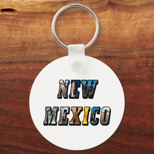 New Mexico Afbeelding Tekst Sleutelhanger (Voorkant)