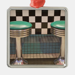 New Mexico, Albuquerque. De 66 Diner langs Metalen Ornament