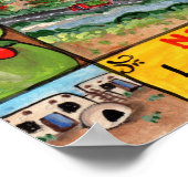 New Mexico Alien Balloon Icons Poster Chili Yucca (Hoek)