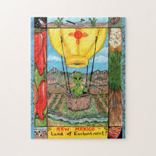 New Mexico Alien Balloon Vacation Jigzaag Puzzle Legpuzzel