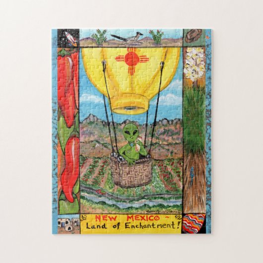 New Mexico Alien Balloon Vacation Jigzaag Puzzle Legpuzzel (Verticaal)