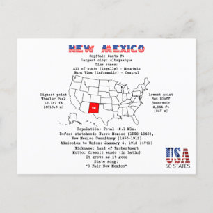 New Mexico Amerikaanse staat op een kaart en nutti