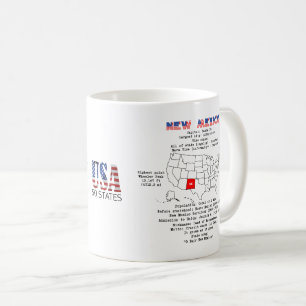 New Mexico Amerikaanse staat op een kaart en nutti Koffiemok