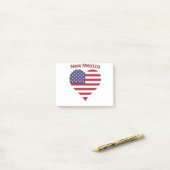 New Mexico Amerikaanse Vlag Hart Post-it® Notes (Op bureau)