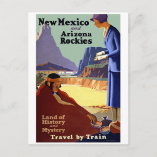 New Mexico and Arizona Rockies Vintage Travel Briefkaart