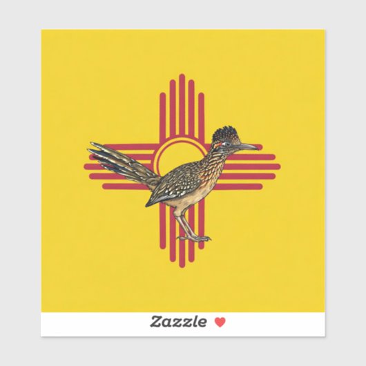 New Mexico and the Roadrunner  Sticker (Vel)