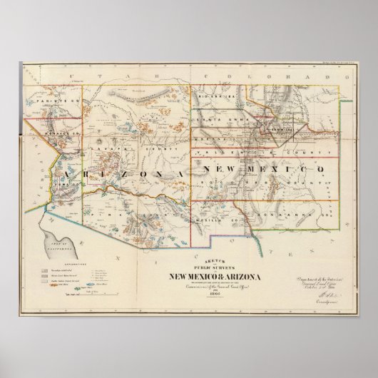 New Mexico, Arizona Poster (Voorkant)