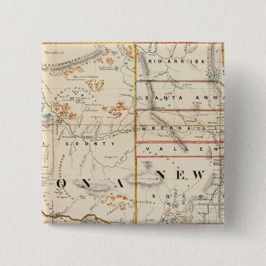 New Mexico, Arizona Vierkante Button 5,1 Cm (Voorkant)