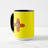 New Mexico Basenji Dog Sighthound Zia Symbool Mok (Voorkant links)