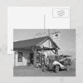 New Mexico-benzinestation, 1936 Briefkaart (Voorkant / Achterkant)