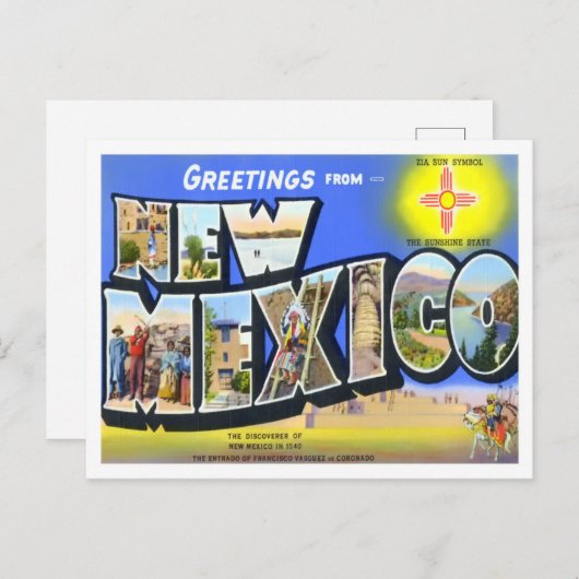 New Mexico Big Letters Briefkaart (Voorkant / Achterkant)