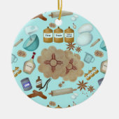 New Mexico Biscochito Cookies Zia Sun Keramisch Ornament (Voorkant)