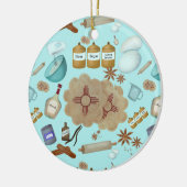 New Mexico Biscochito Cookies Zia Sun Keramisch Ornament (Links)