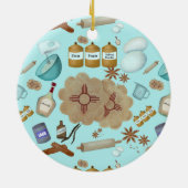 New Mexico Biscochito Cookies Zia Sun Keramisch Ornament (Achterkant)
