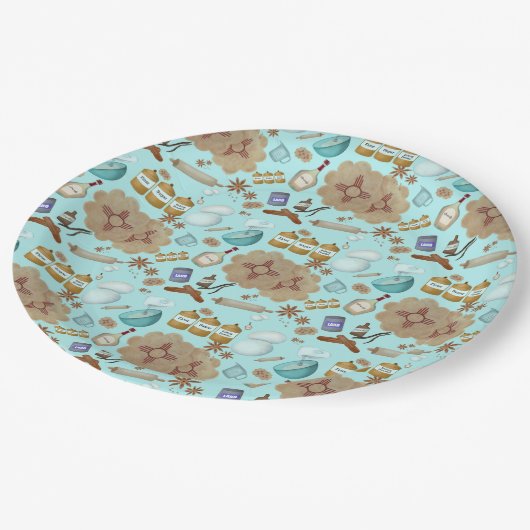 New Mexico Biscochito Cookies Zia Sun Papieren Bordje (Gekanteld)