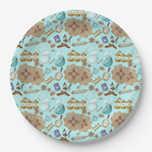 New Mexico Biscochito Cookies Zia Sun Papieren Bordje (Voorkant)