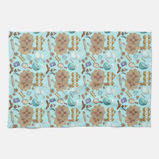 New Mexico Biscochito Cookies Zia Sun Theedoek (Horizontaal)