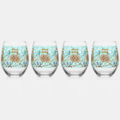 New Mexico Biscochito Cookies Zia Sun Wijnglas Zonder Voet (Voorkant)