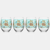 New Mexico Biscochito Cookies Zia Sun Wijnglas Zonder Voet (Achterkant)