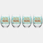 New Mexico Biscochito Cookies Zia Sun Wijnglas Zonder Voet (Links)