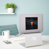 New Mexico Blauw  Sticker (Laptop op bureau)
