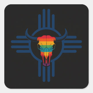New Mexico Blauw Vierkante Sticker