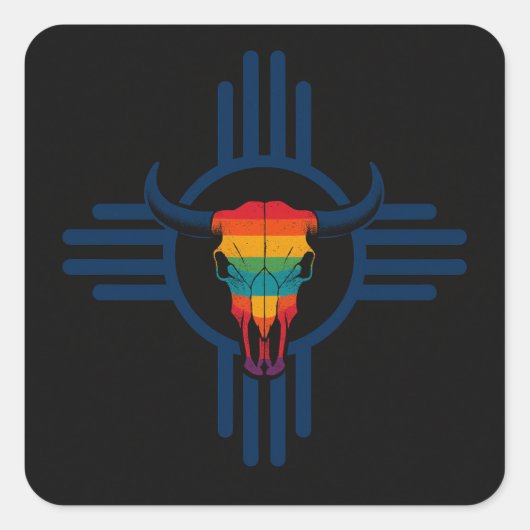 New Mexico Blauw  Vierkante Sticker (Voorkant)